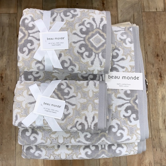 beau monde Bath Beau Monde Towel Set Bath Hand Fingertip 6piece